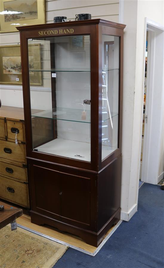 A mahogany Second Hand display cabinet W.80cm